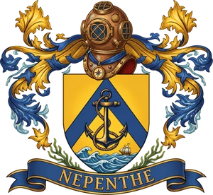 The coat of arms of Benjamin T. Nepenthe